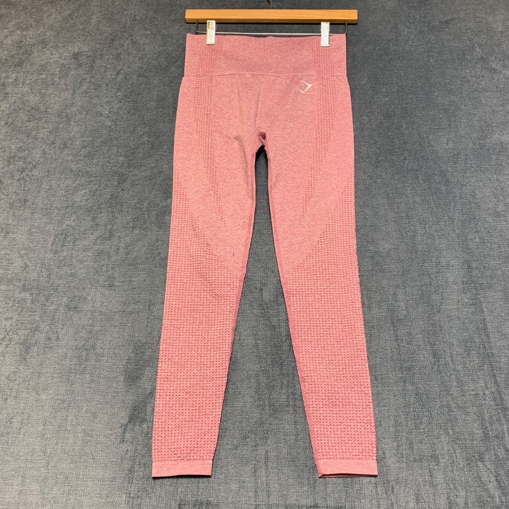 Gymshark Vital Seamless Leggings Womens XS/S 27x24 Coral Pink Polka Dot Workout